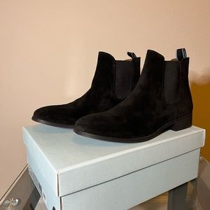 Black Suede Chelsea Boots